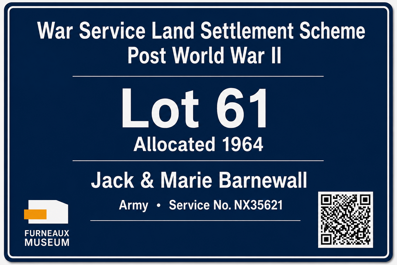 Lot 61 Furneaux Estate sign